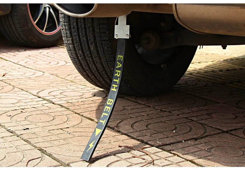 Black car electrostatic grounding belt with rubber casing and copper wire, 370mm long