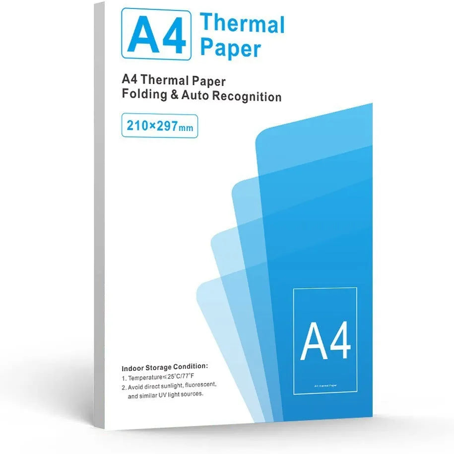 White A4 thermal printer paper in colour box packaging for commercial printing applications