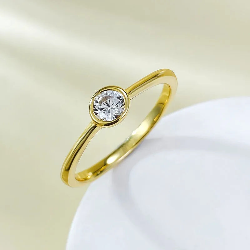Minimalist silver crown ring with line detailing, shown in gold or platinum electroplated finish.