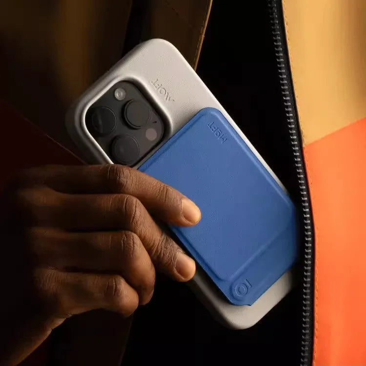 Magnetic mobile phone holder case with stand in black, blue, green, or grey colours showing dimensions
