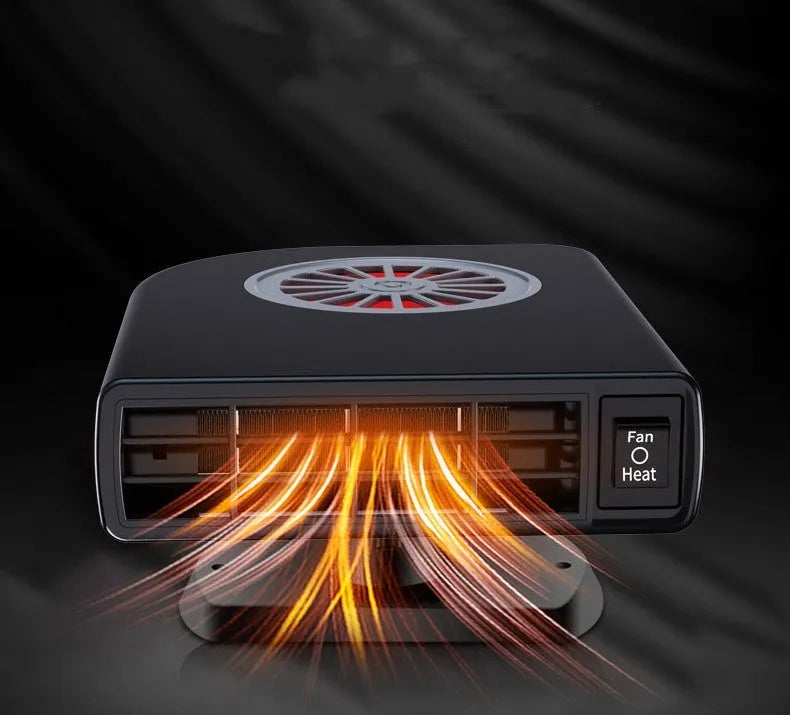 Black vehicle-mounted heater for car defrosting and defogging with compact ABS construction