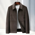 Men's slim-fit lapel casual coat in polyvinyl alcohol fibre with thickening lining