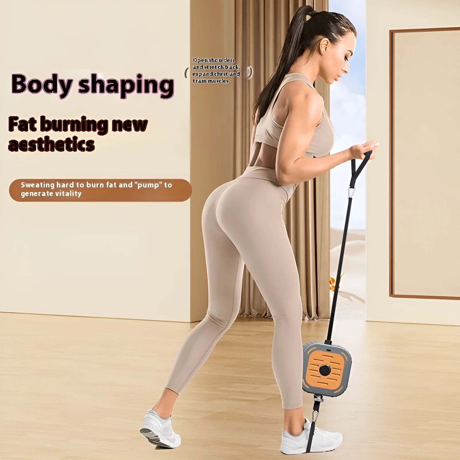 ABS power pump chest expander with adjustable resistance for home strength training