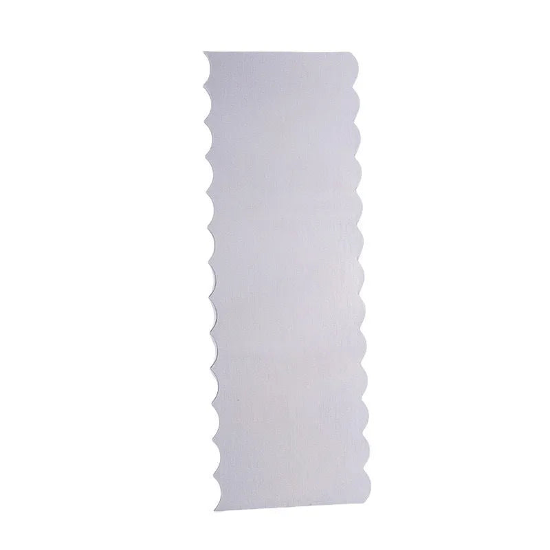 Stainless steel cream scraper cake decorating tool with polygon pattern edge