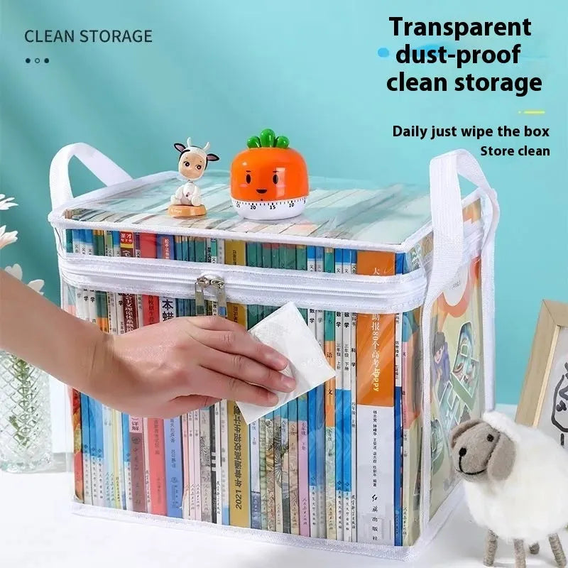 Large PVC foldable storage organiser bag with transparent panels showing 24L capacity