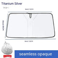 Titanium silver car windshield sunshade with double ring design for sun protection and heat reduction