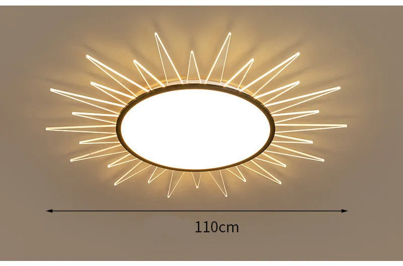 Modern round aluminium LED ceiling lamp with remote control dimming in four diameter sizes