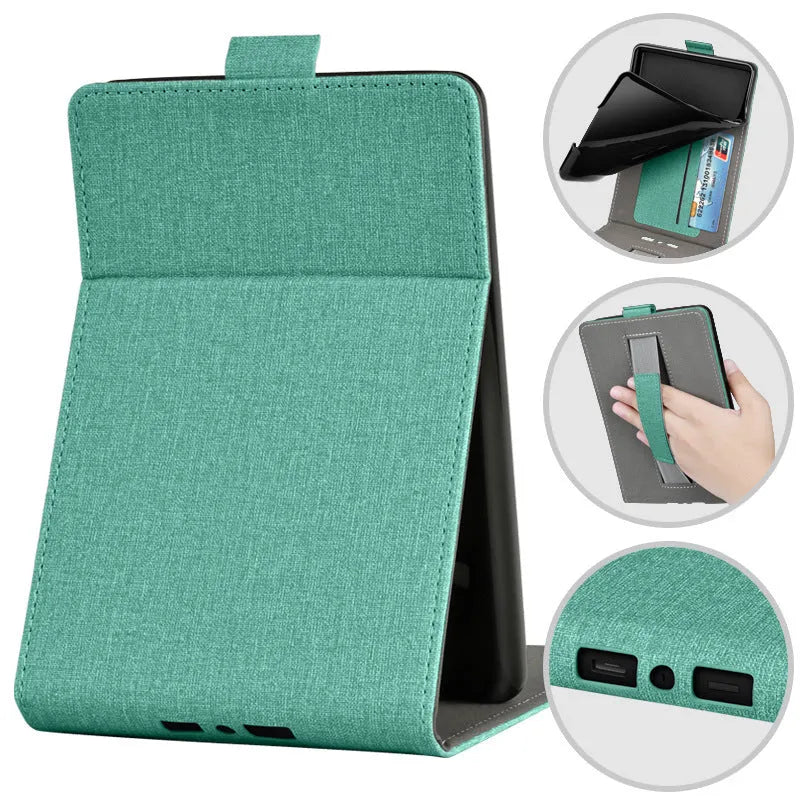 Kindle Paperwhite protective case with embossed artistic pattern and bracket design for 6-inch models
