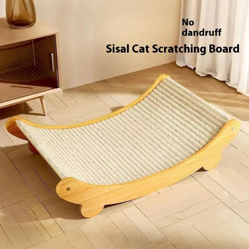 Sisal cat scratch board with woven texture in pastoral design, small and large size options