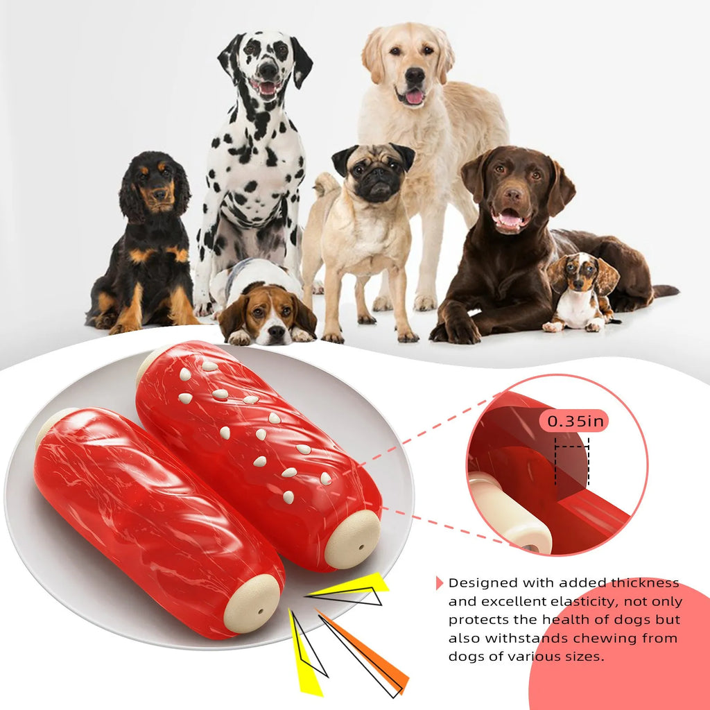 Primary colour plastic molar rod dog chew toy for aggressive chewing and dental hygiene