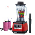 Red industrial-style commercial blender with 2200W motor and 2-litre capacity.