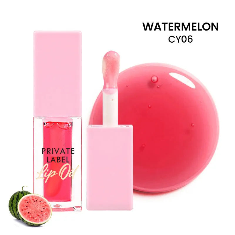 Women's transparent lip gloss set showing six shimmer colour variants in 6ML bottles