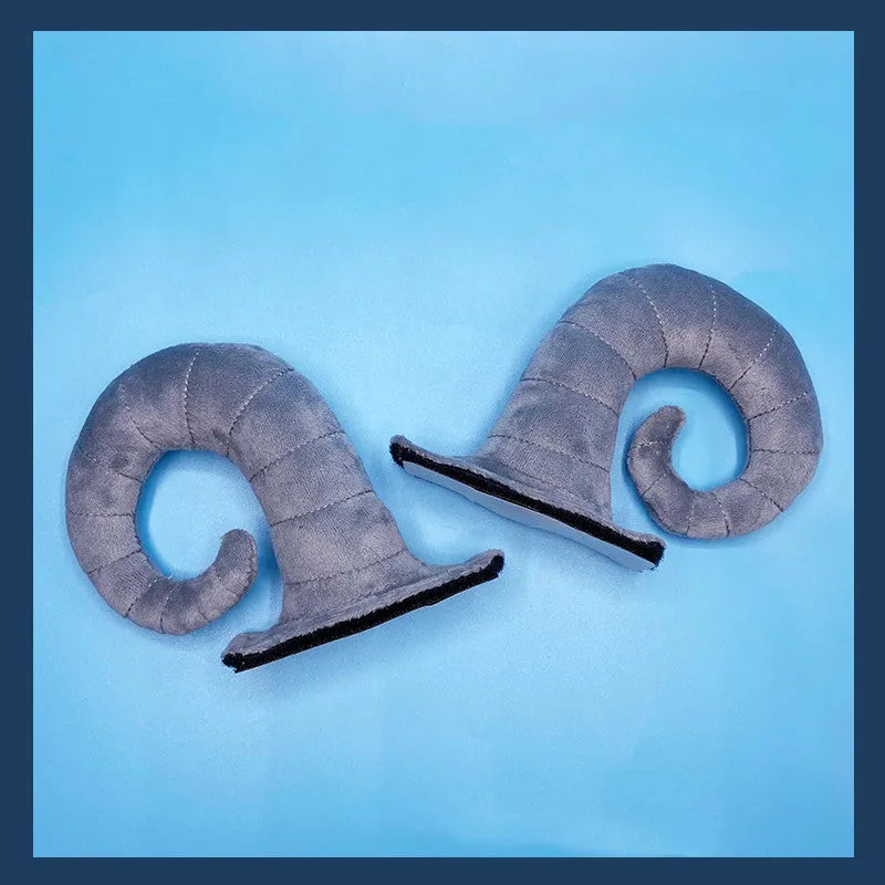 Motorcycle helmet demon horns decoration pair in composite fibre material