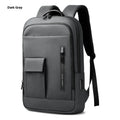 Lightweight Oxford cloth men's backpack in solid colour with sewing line details