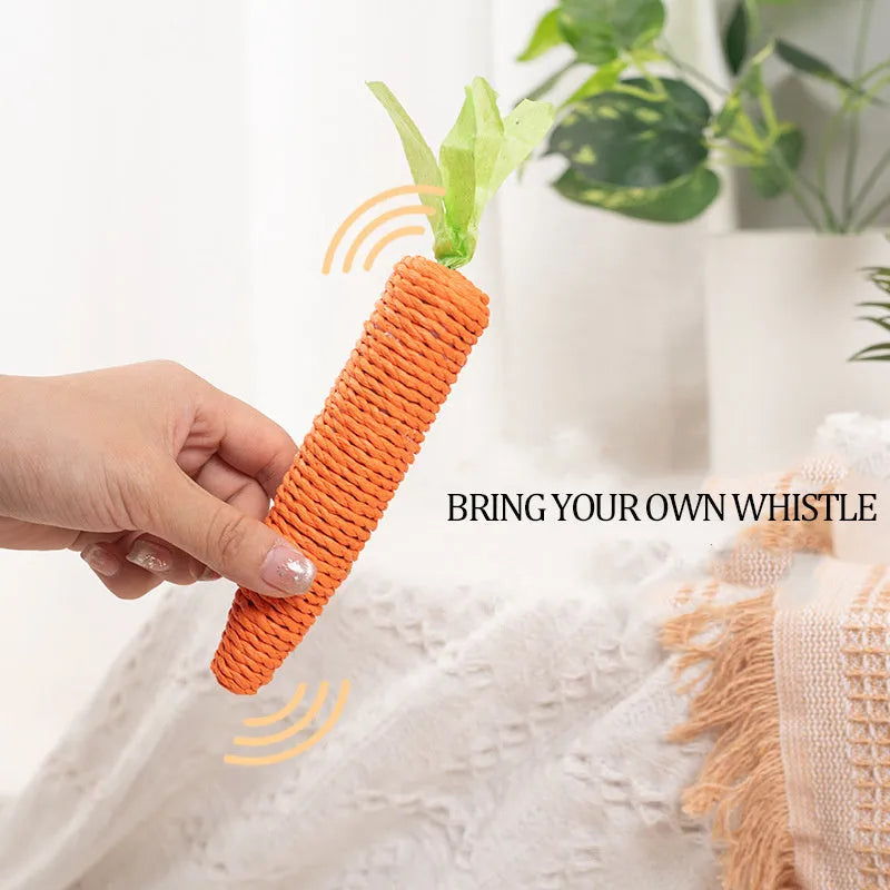 Set of cat toys including carrot bites, paper balls, ringing stones sticks, and dental chewing sticks in large and small sizes
