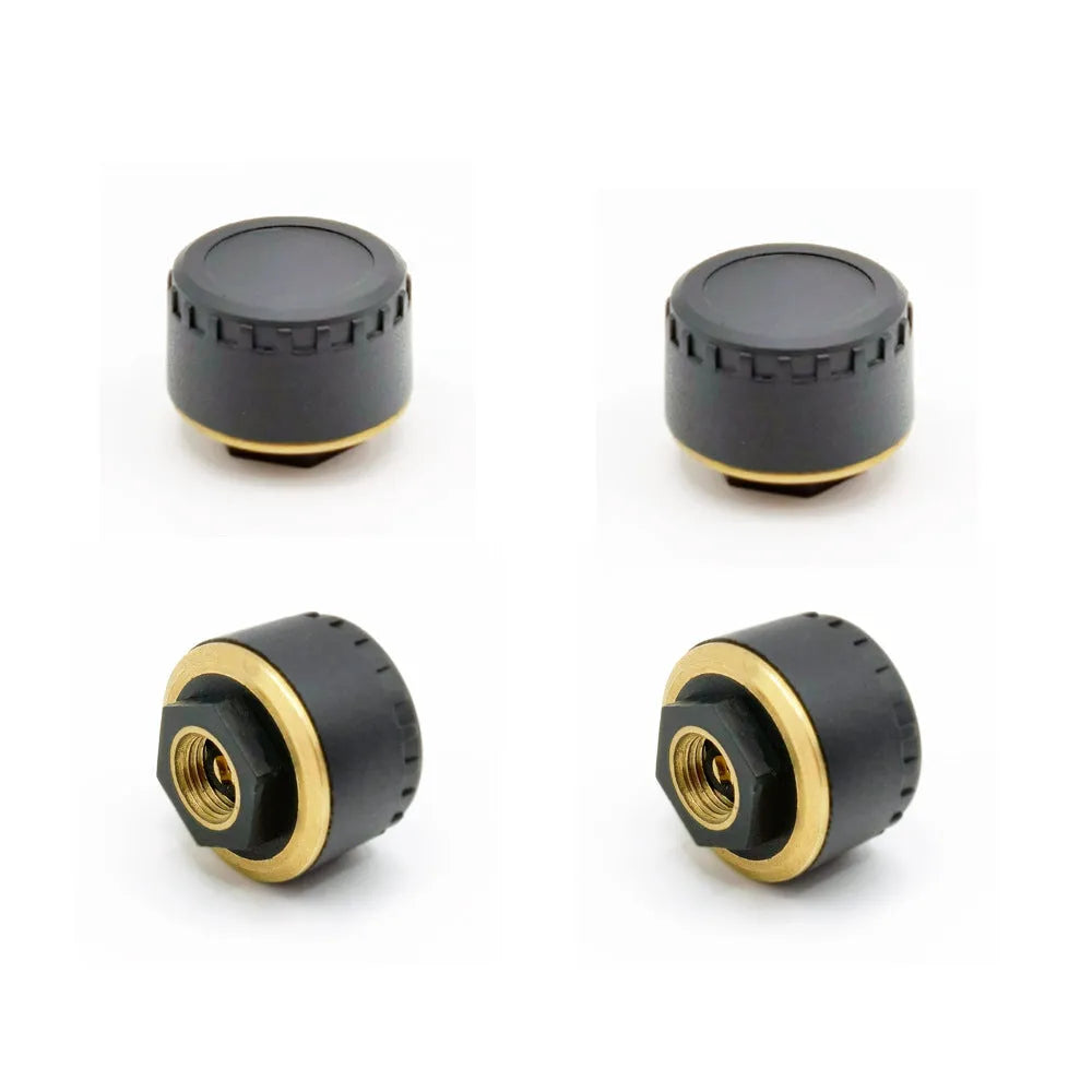 Car tyre pressure monitoring system with four Bluetooth sensors for mobile phone display