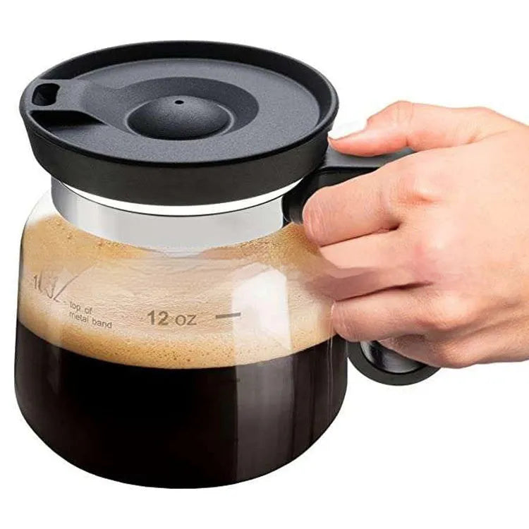 Transparent borosilicate glass coffee maker with silicone cover for pour-over brewing