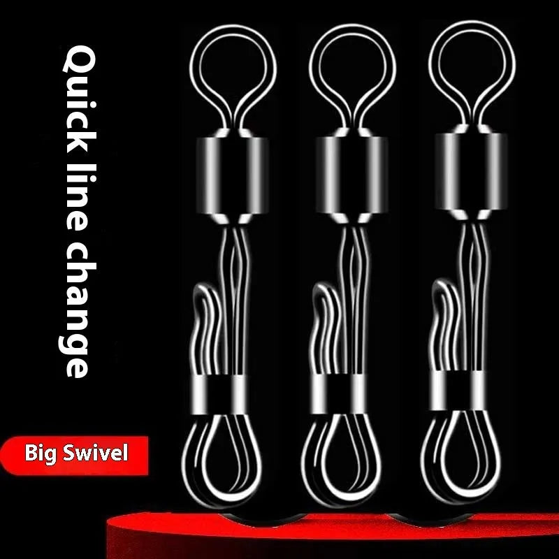 Brass quick change fishing swivel clamp with barrel bearing and quick release ring