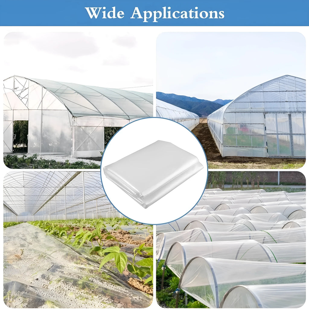 Roll of clear plastic greenhouse film for vegetable shed insulation, 4x8 metres