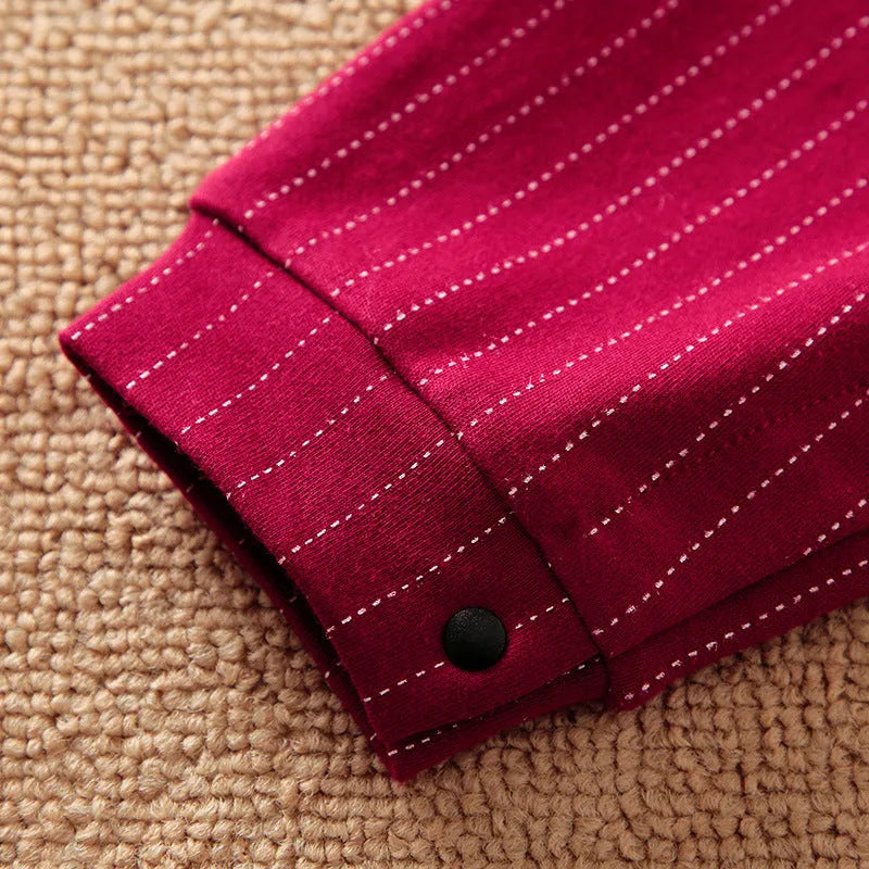 Wine red long sleeve cotton baby boy romper one-piece suit for autumn and spring.