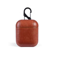 Genuine leather AirPods charging case cover in black, brown, light brown, and red colour options