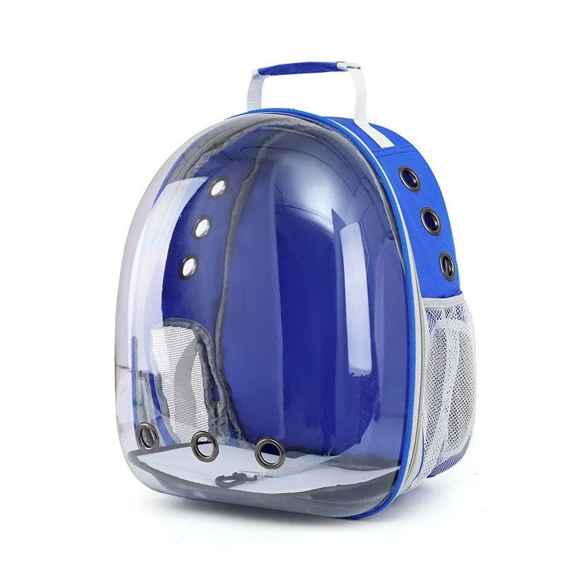 Grey PC astronaut-style cat carrier bag with side opening and large interior space.