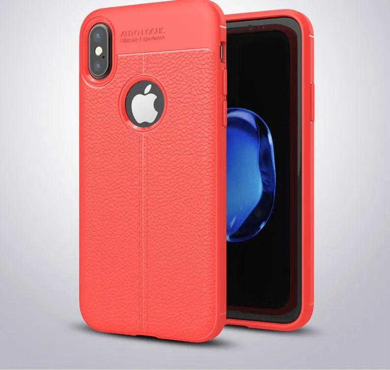 Black PU leather and silicone phone case for OnePlus 5, 5T, and 6 with screen protector