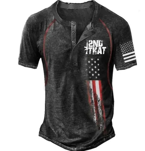 Men's short sleeve casual shirt with lapel and button design in polyester bird eye cloth fabric