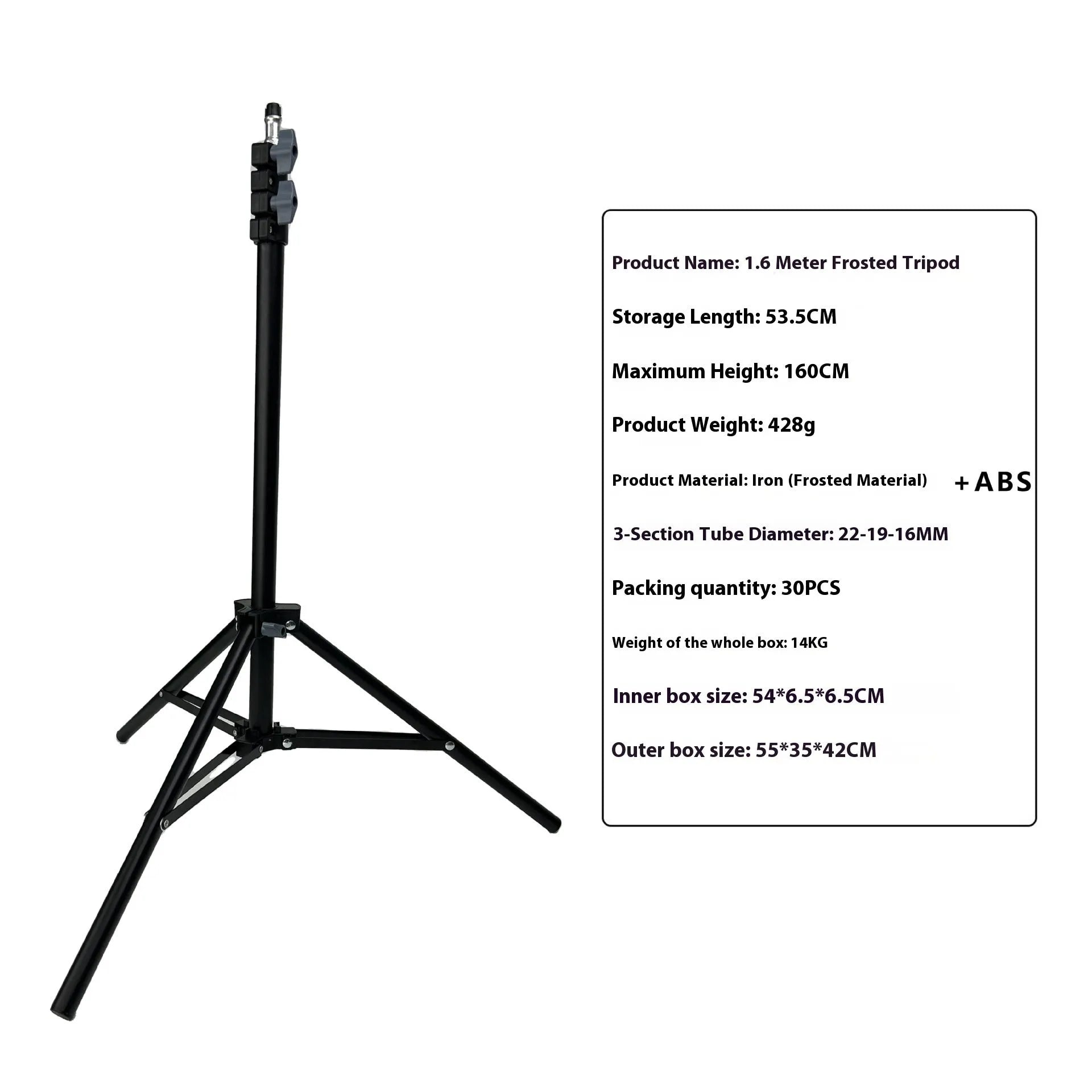 Tripod light stand for floor photography with mobile phone holder and adjustable height options