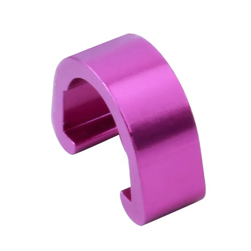 Aluminium alloy C-shaped buckle in eight colours, showing 10.2mm by 13mm size.