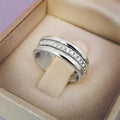 Copper ring with gold plating and inlaid zircon stones geometric design gold colour