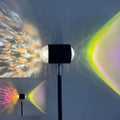 Sunset red water wave pattern projection floor lamp with iron body and LED light source