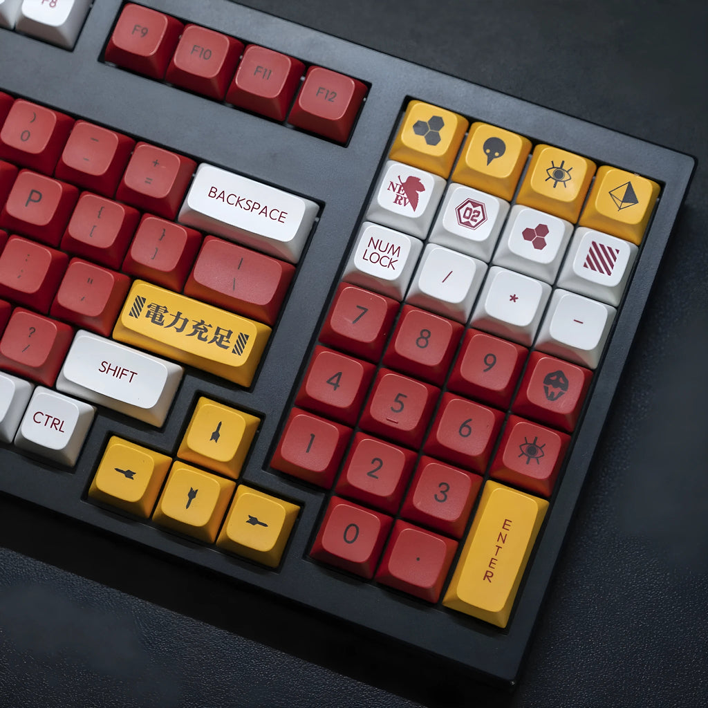 Boy and girl colour matching PBT keycap set for mechanical keyboards in pink and blue themes