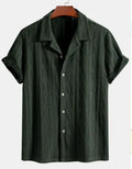 Men's loose casual cardigan in black colour with short sleeves and polyester fabric
