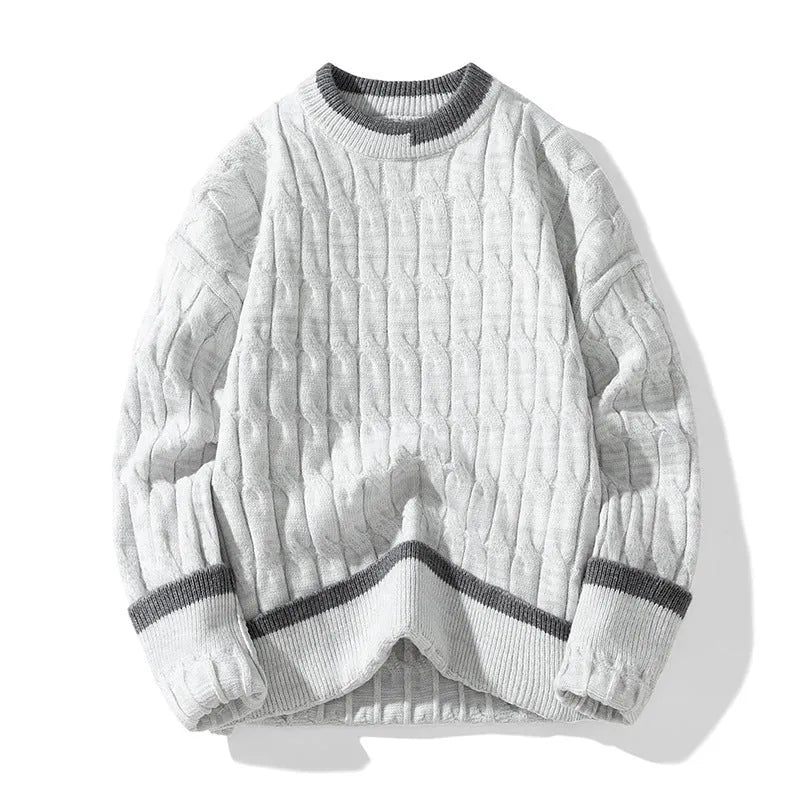 Men's two-piece modal acrylic loose fit sweater in sport style with long sleeves