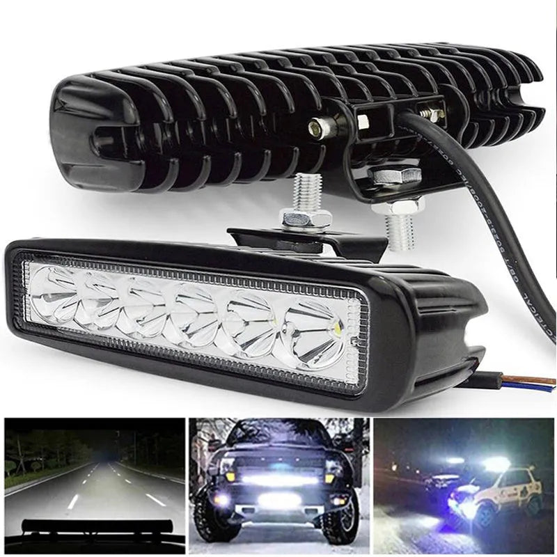 Black car auxiliary LED driving light with die-cast aluminum shell and bracket mount