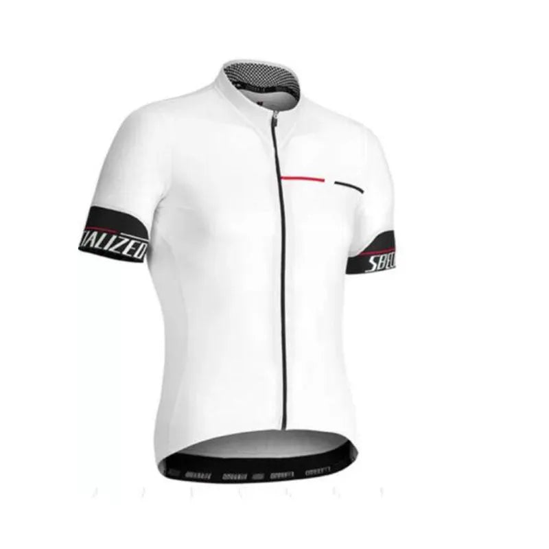 Summer men's mountain bike jersey suit with gel breathing pad, 80% polyester 20% Lycra, available in multiple colours
