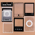 Retro film journal sticker pack with 15 transparent sheets showing six frame designs