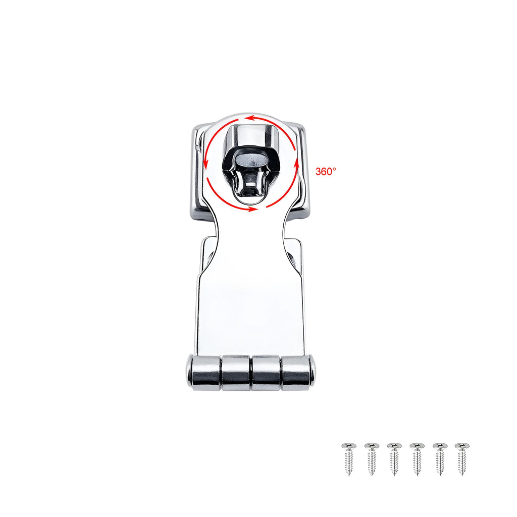 Silver 304 stainless steel lock latch with bolt for doors and cabinets.