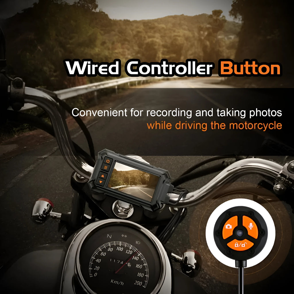 3 inch waterproof motorcycle dash camera with dual lenses and GPS module for front and rear recording