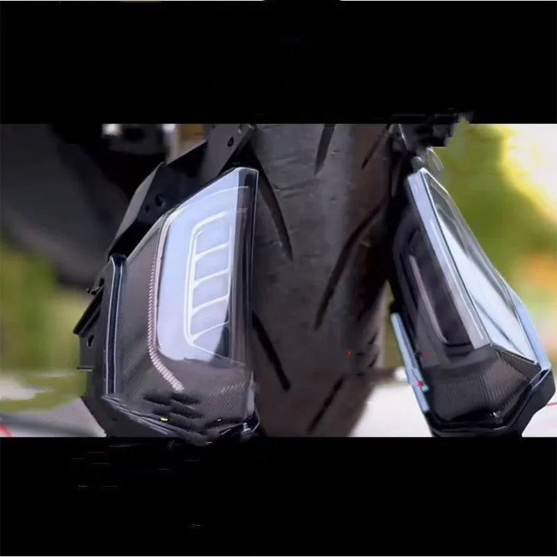 Yamaha NMAX155 LED turn signal steering light kit in white yellow, blue yellow, or red yellow colours
