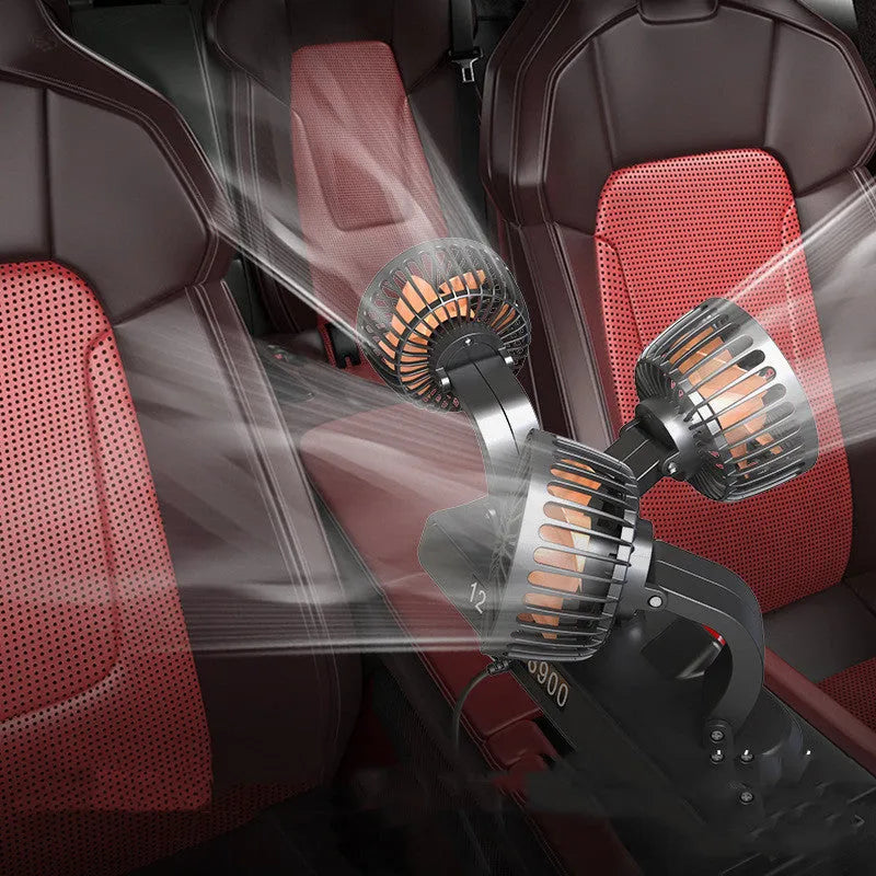 Three-head automotive electric fan with ABS housing and 1.3 metre power cable for vehicle cooling