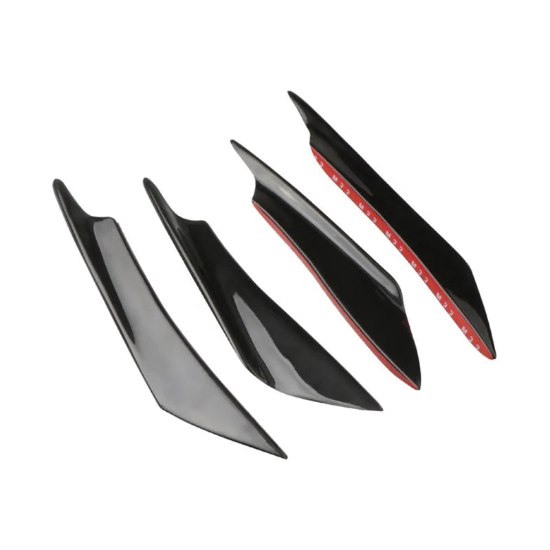 Four-piece carbon fibre pattern bumper blade kit for automotive bumper installation