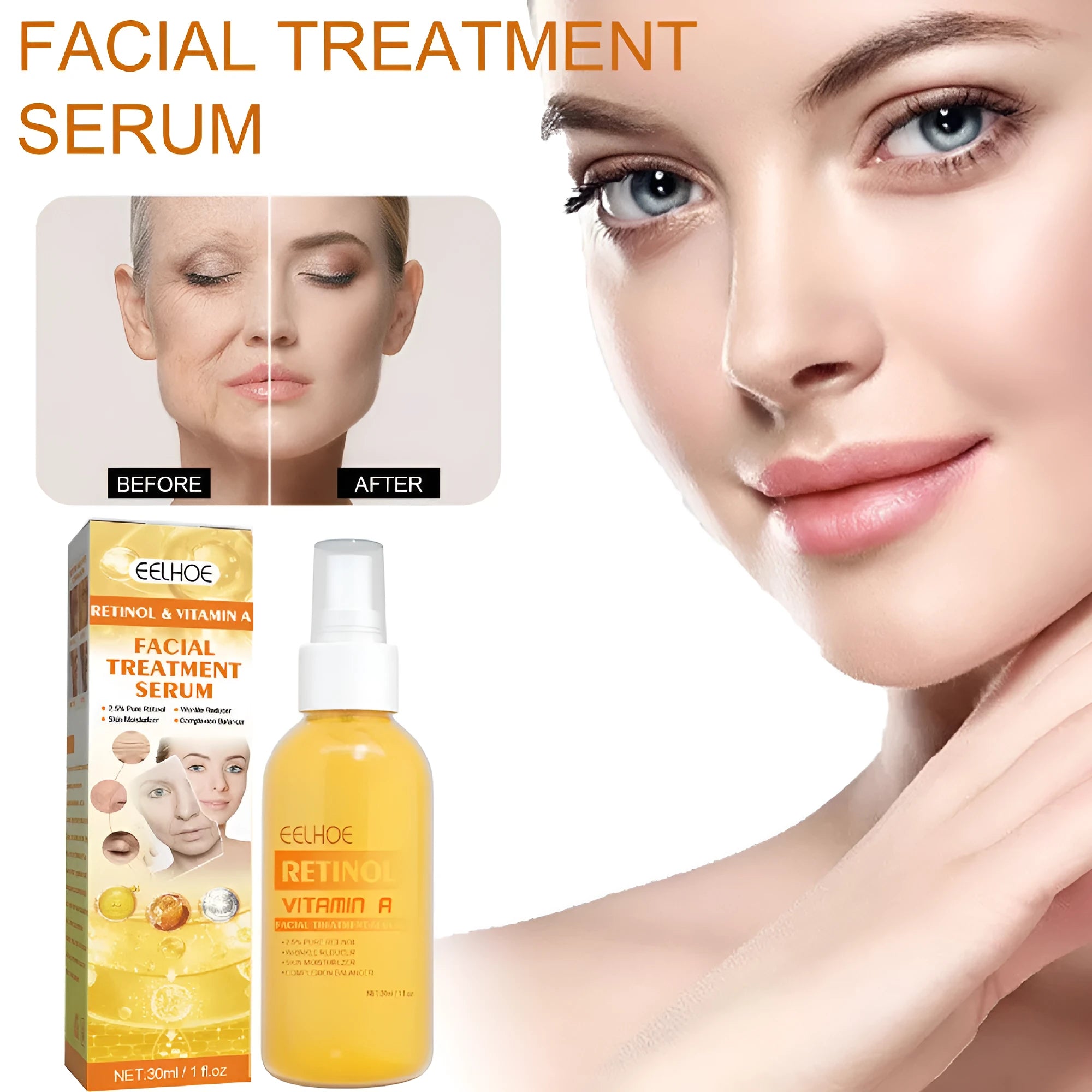Boxed retinol anti-wrinkle essence spray 30ml for facial skincare