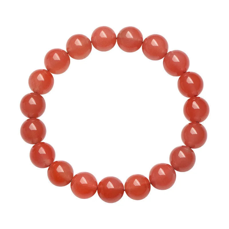Natural South Red Cherry Red agate bracelet with polished scattered beads in multiple size options