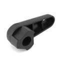 Black nylon quick release wrench for BMW motorcycle engine oil cap, shown with packaging.