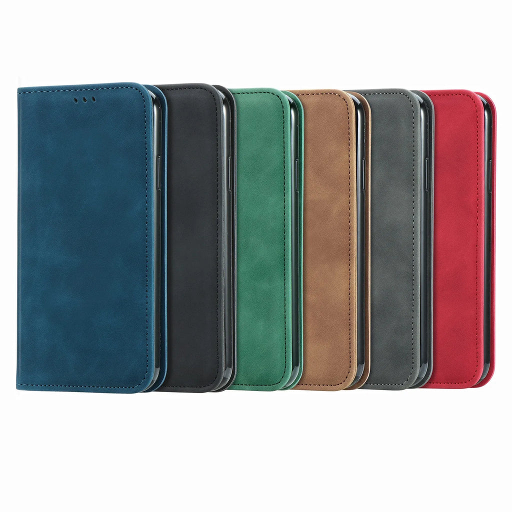 Blue TPU leather magnetic shockproof phone case for Apple iPhone with invisible bracket