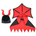 Black polyester Halloween vampire cloak and hat costume set for cats and dogs