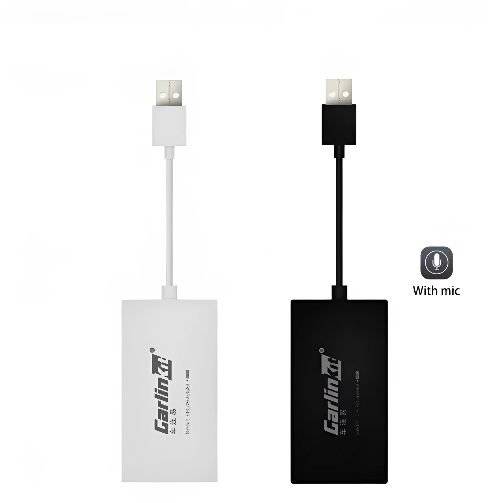 Black wireless CarPlay USB dongle with voice Siri and mirror function for car navigation screen