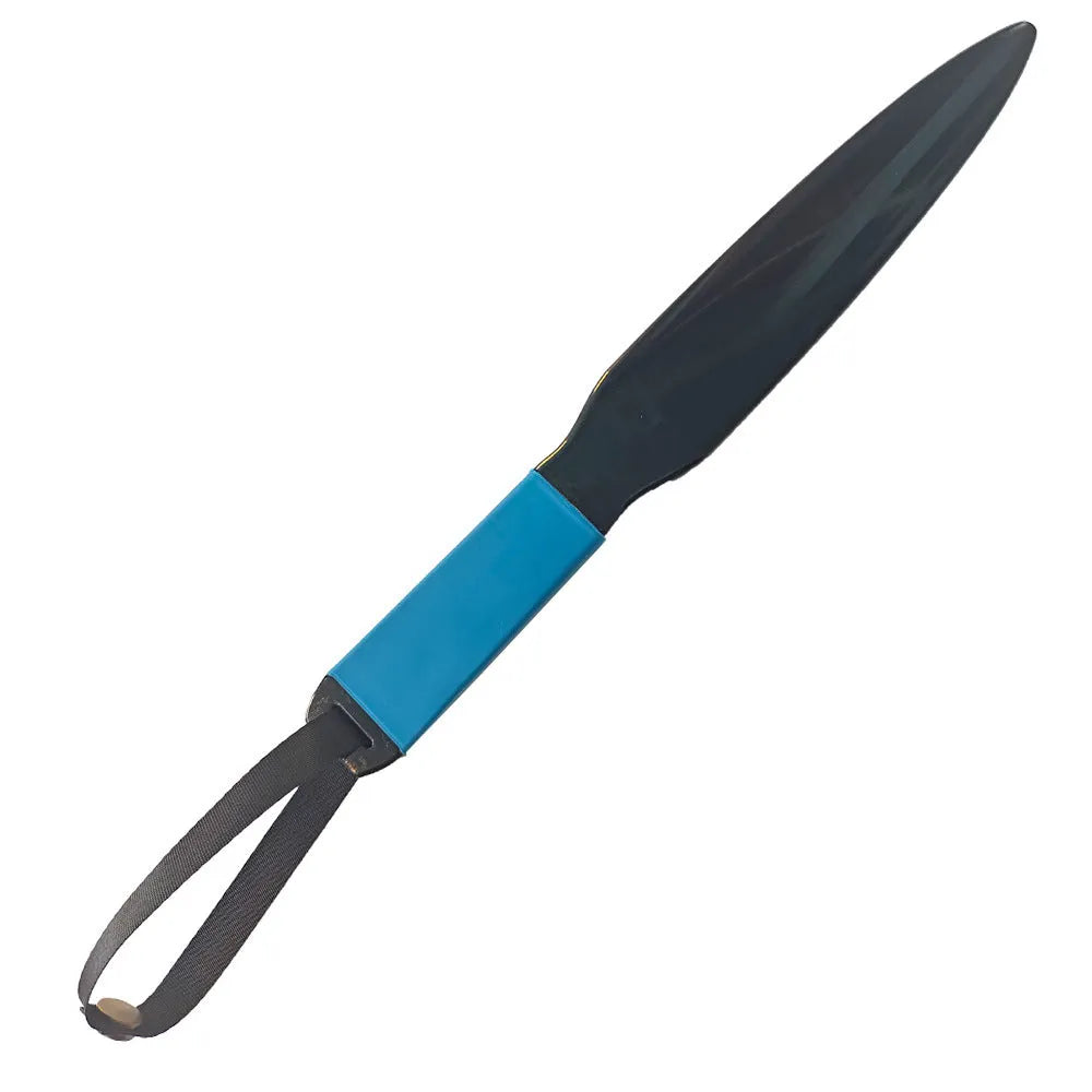 Blue handled nylon dog break stick training tool measuring 35 cm in length.